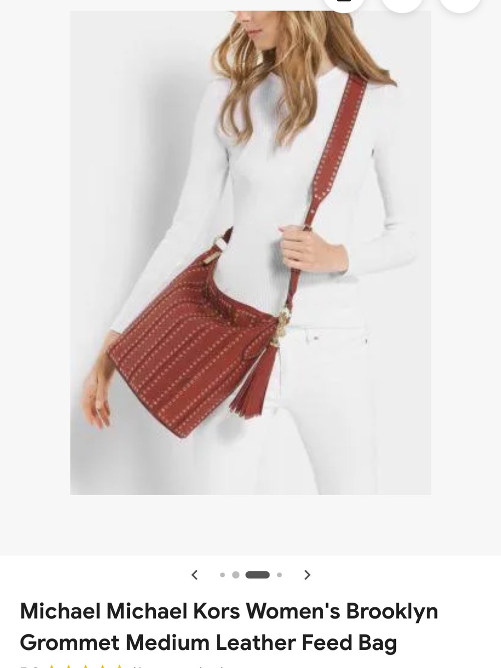Michael Kors Brooklyn Brick Leather Shoulder/Crossbody Bag with Tassel